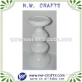 Polyresin wooden white column shape candle holder